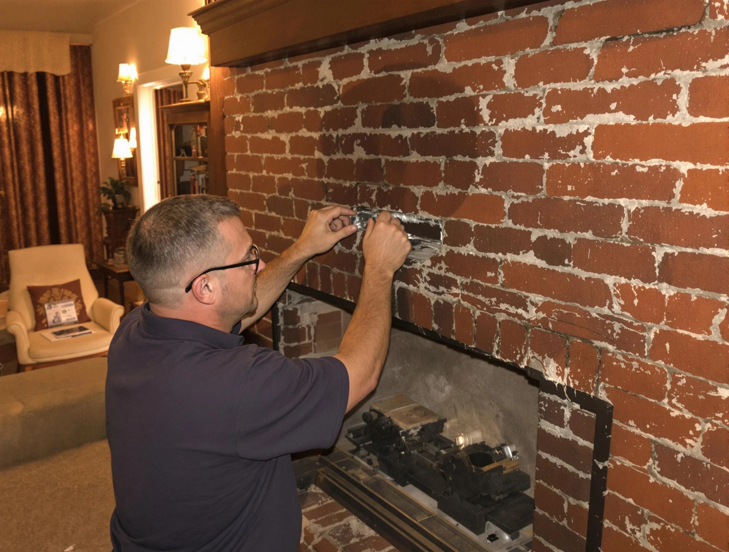 Senoia Chimney Sweep expert fixing a fireplace in Senoia, GA