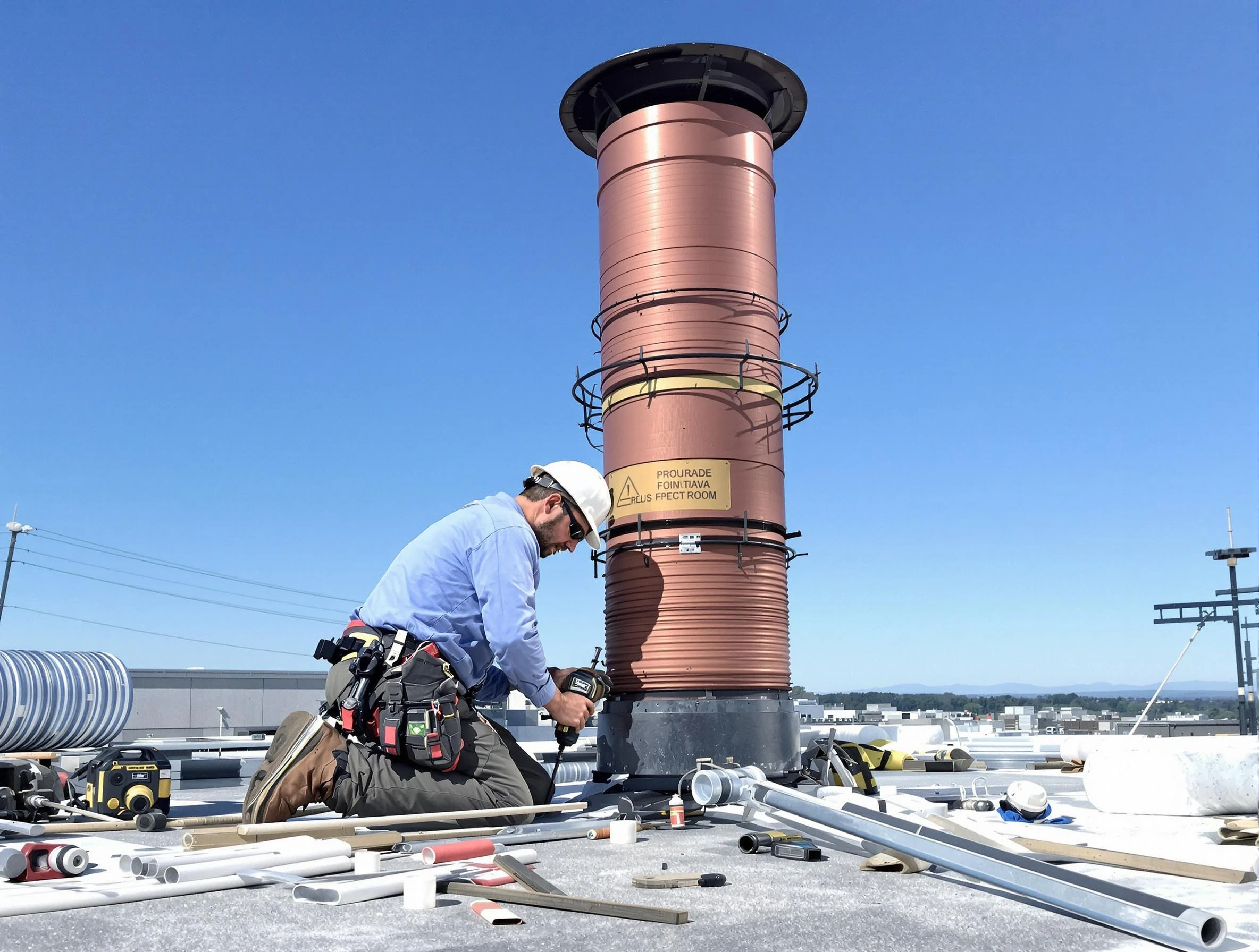Installed chimney liner by Senoia Chimney Sweep in Senoia, GA